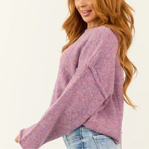 Evereve Pink Heathered Soft Dolman Sleeve Sweater